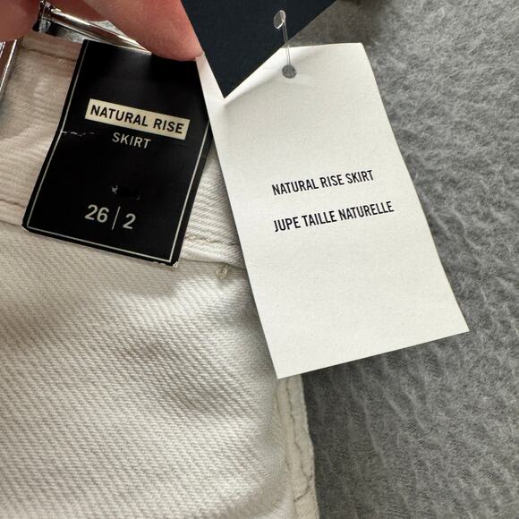 Abercrombie & Fitch Skirt Womens 26 White Natural Rise Button Up Denim Mini NEW - Picture 4 of 9